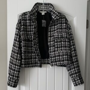 Rachel Zoe Black and White Tweed Blazer